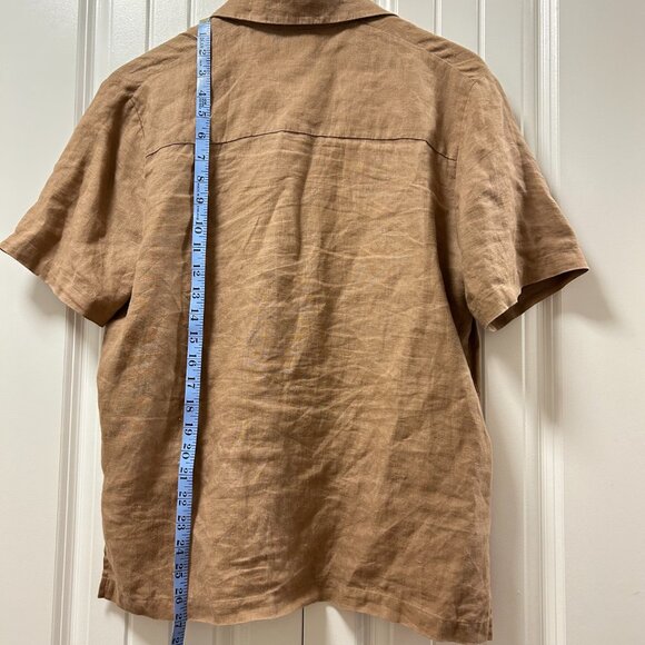 Wilfred Free Linen Button-Up Shirt Tan – S - Picture 8 of 9